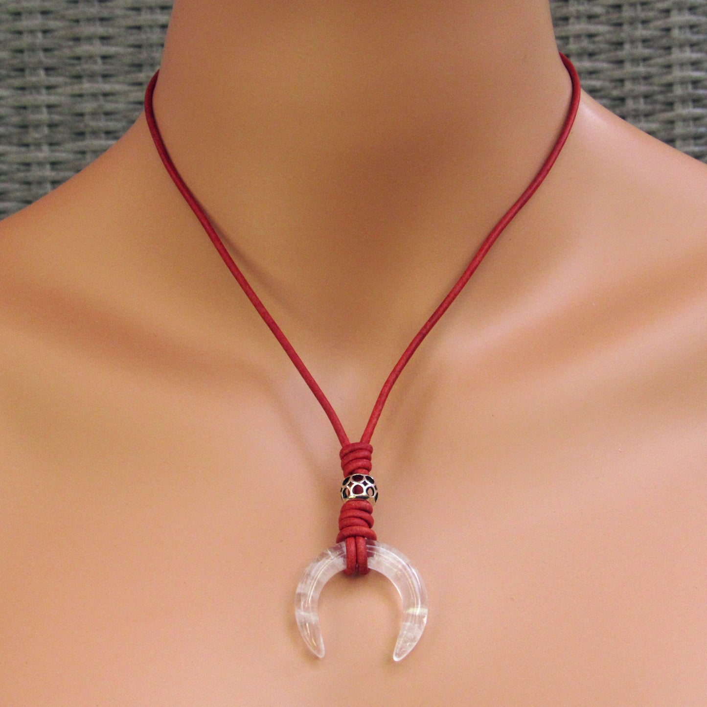 Women's Leather and Gemstone neckalces with silver accents and findings