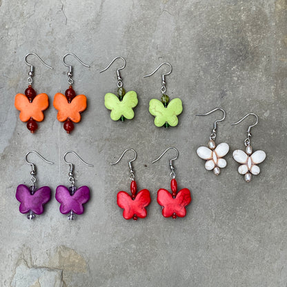 Women's Butterfly and Gemstone earrings