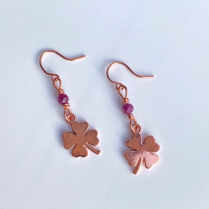 Clovers and Gemstone Earrings