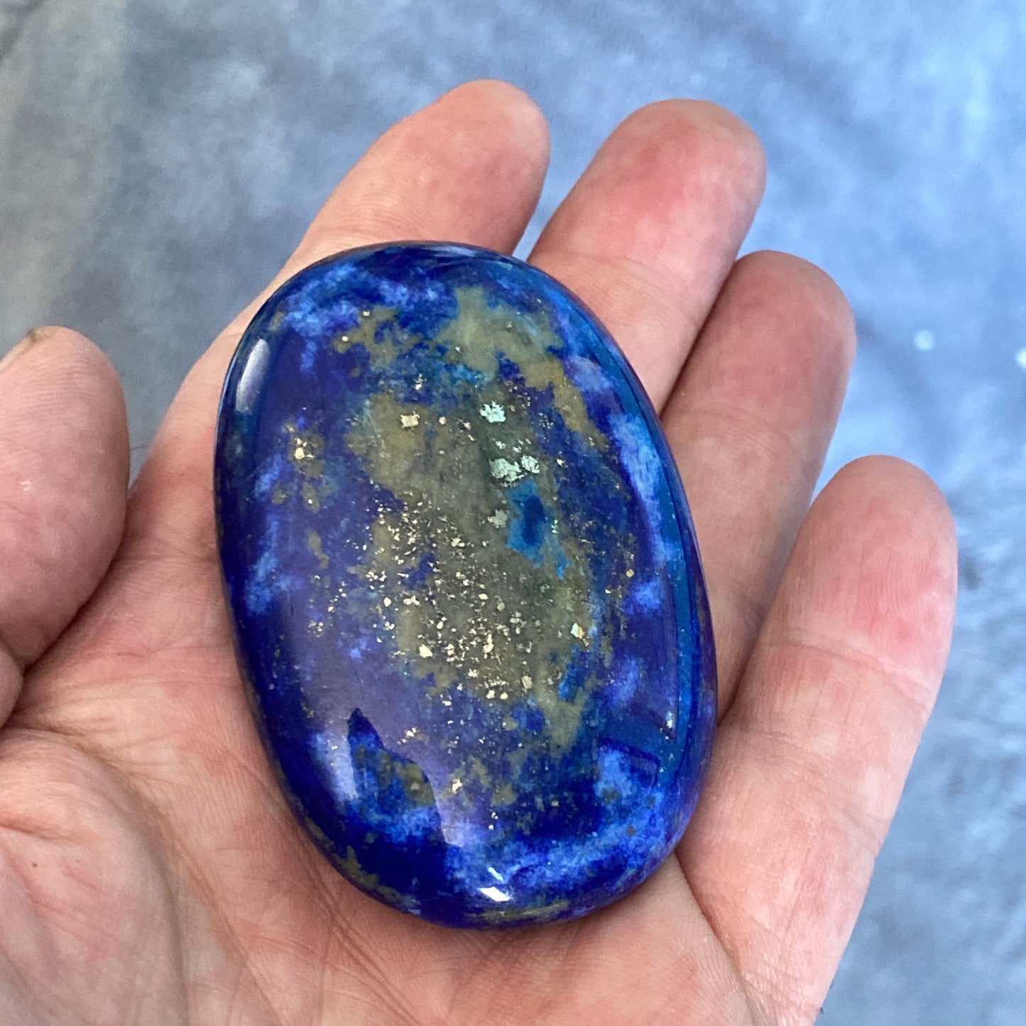 Lapis Lazuli  gemstone Galaxy healing energy Palm Stones