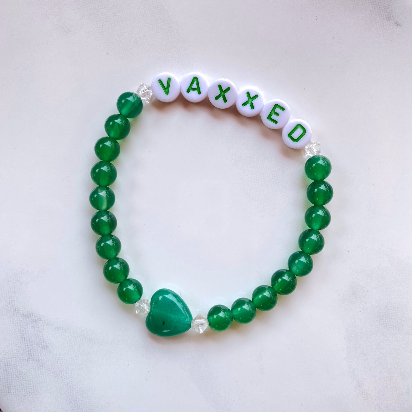 Green Ladies VAXXED gemstone bracelet