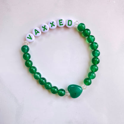 Green Ladies VAXXED gemstone bracelet