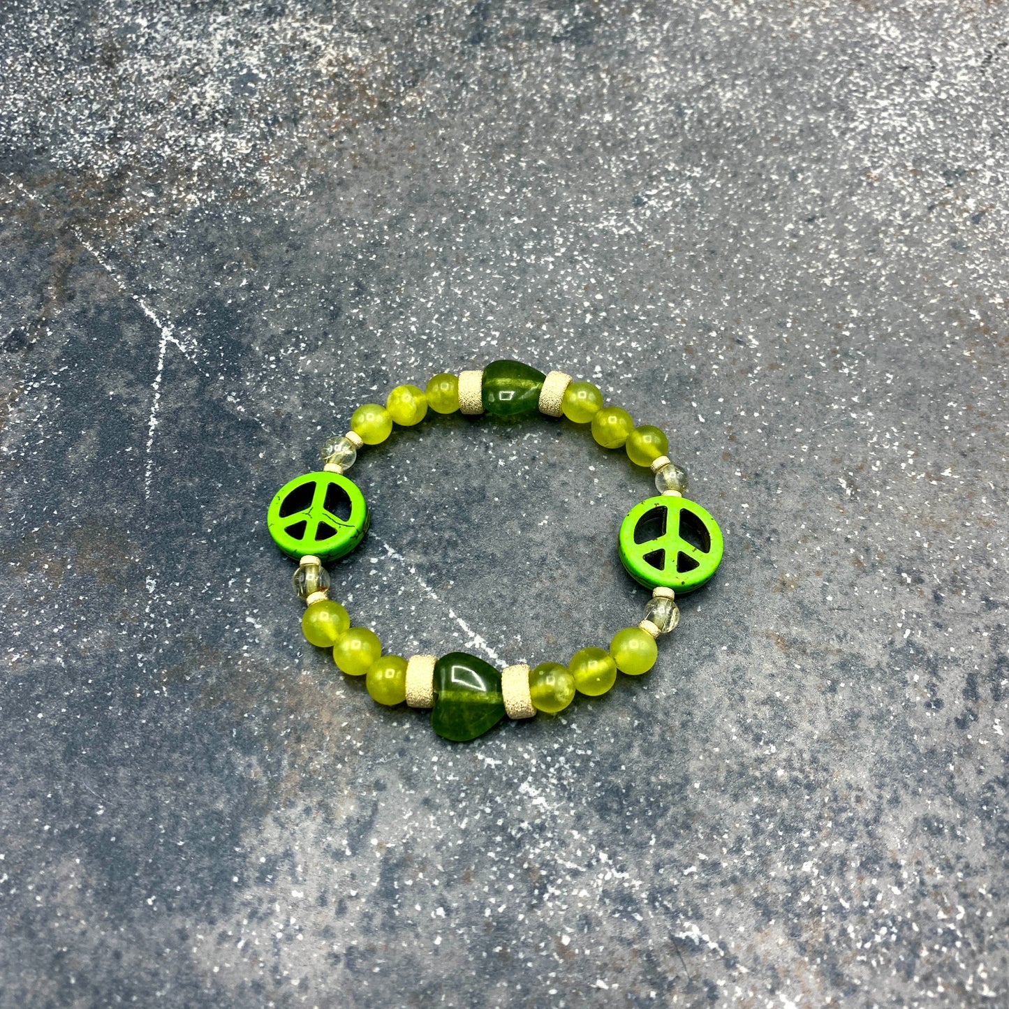 Women's Gemstone Peace Sign Bracelets with Sterling Silver.