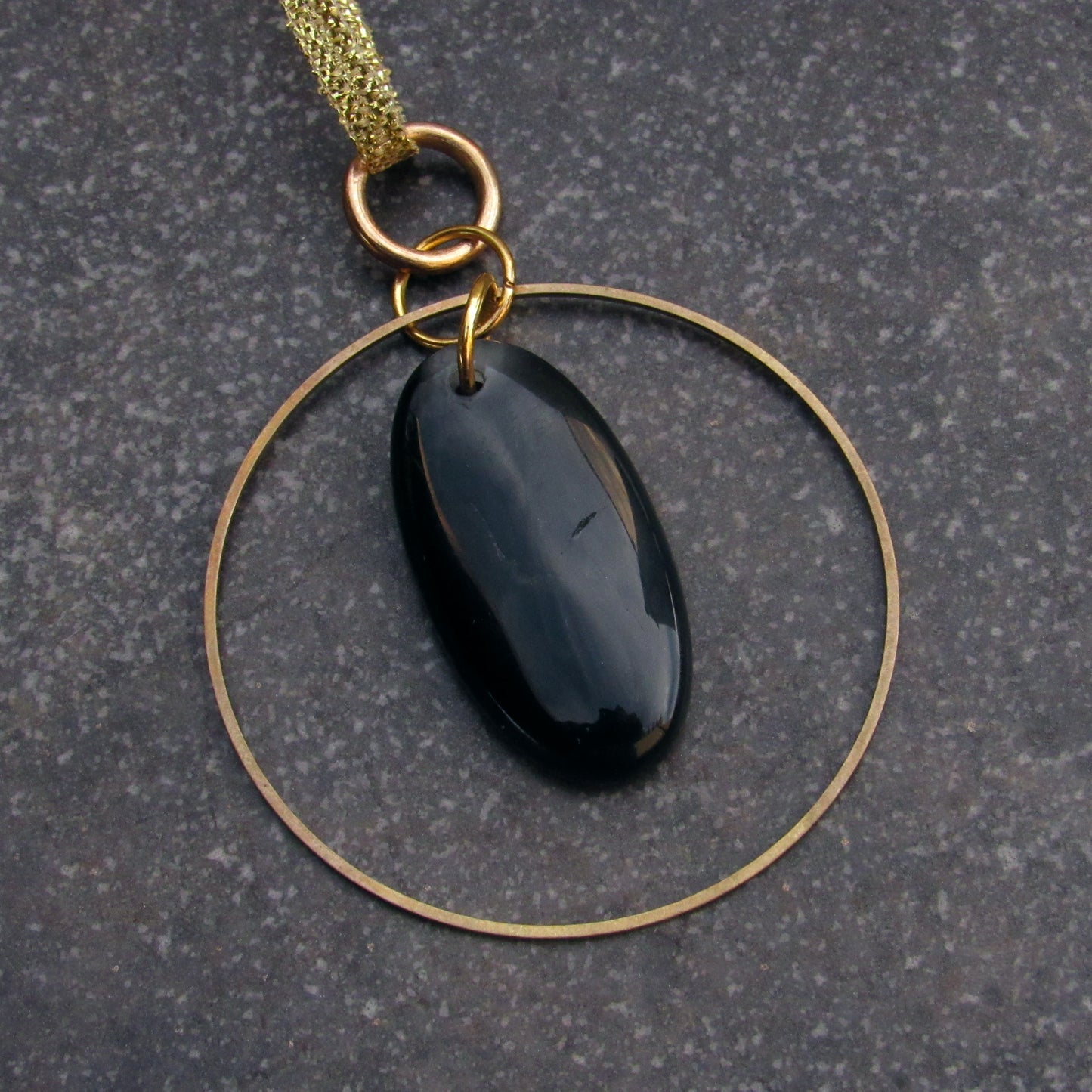 Hanging Black Agate Ornament