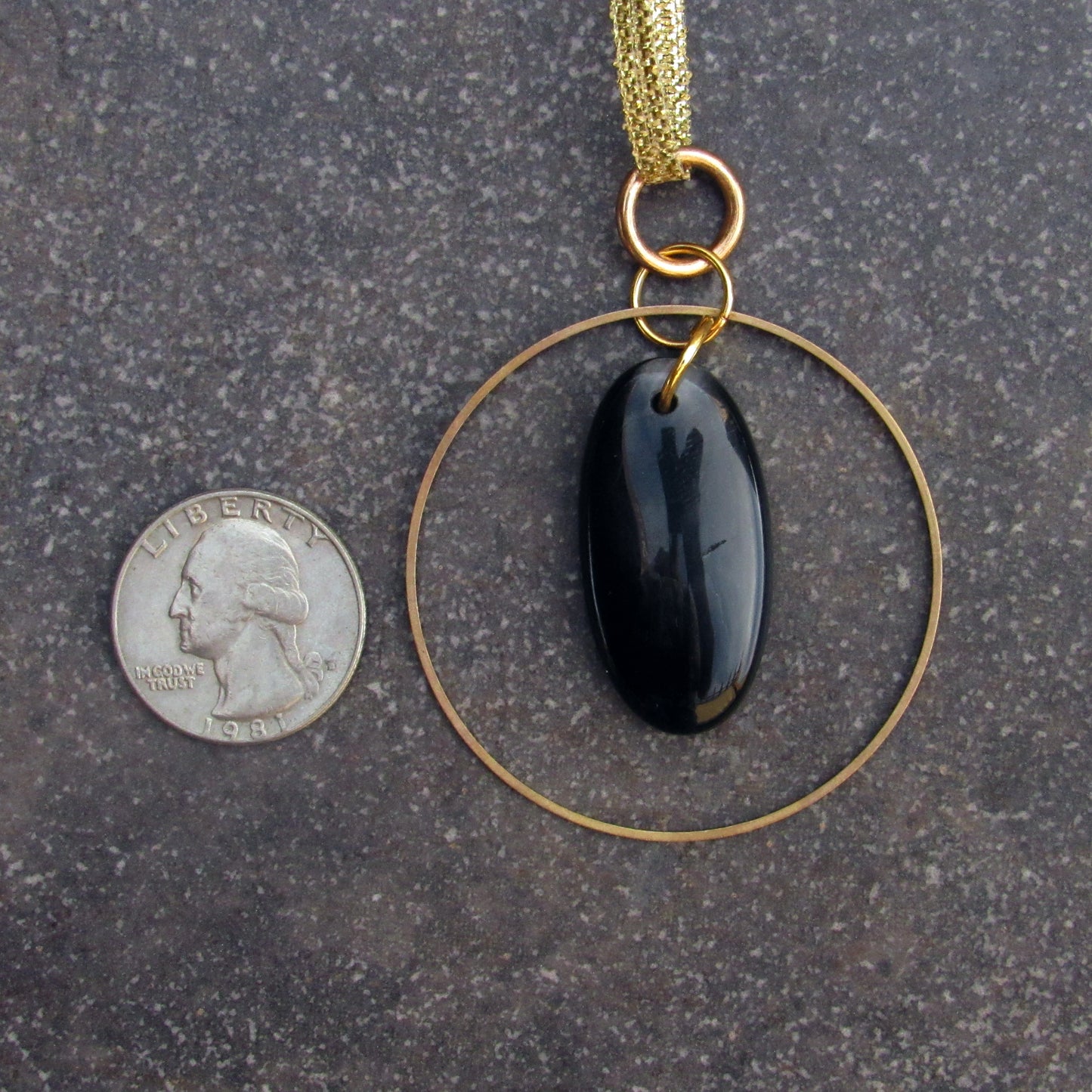 Hanging Black Agate Ornament