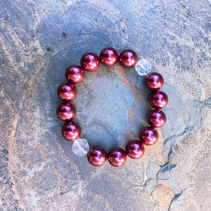 Women's South Sea Pearls and Quartz Flower Gemstone Holiday Bracelets