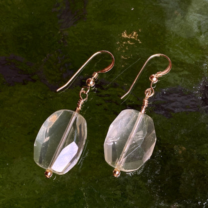 Lemon Citrine Gemstone Drop Earrings