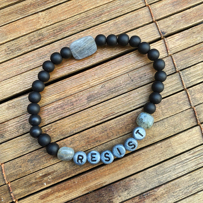 New Men’s “Resist” Gemstone Stretch Bracelets
