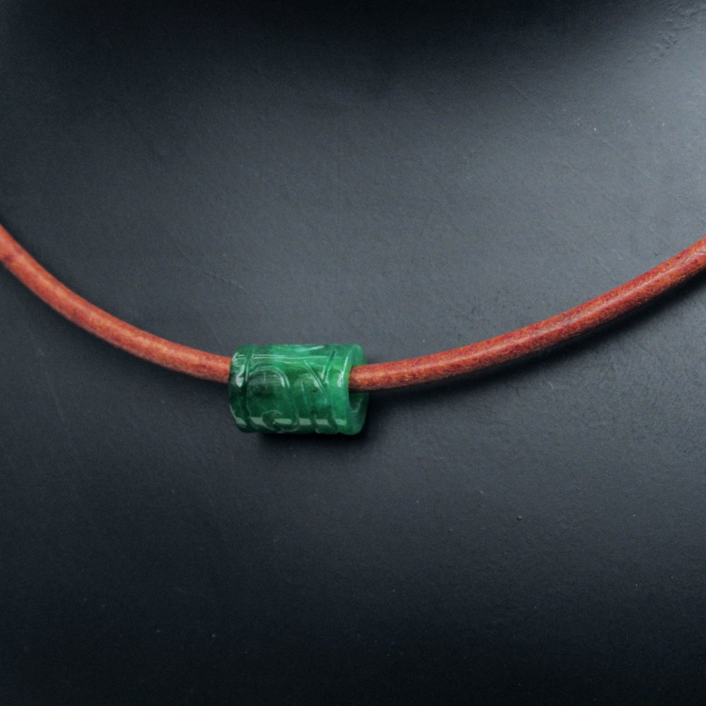 Men's Minimalist Leather Necklace with Gemstone