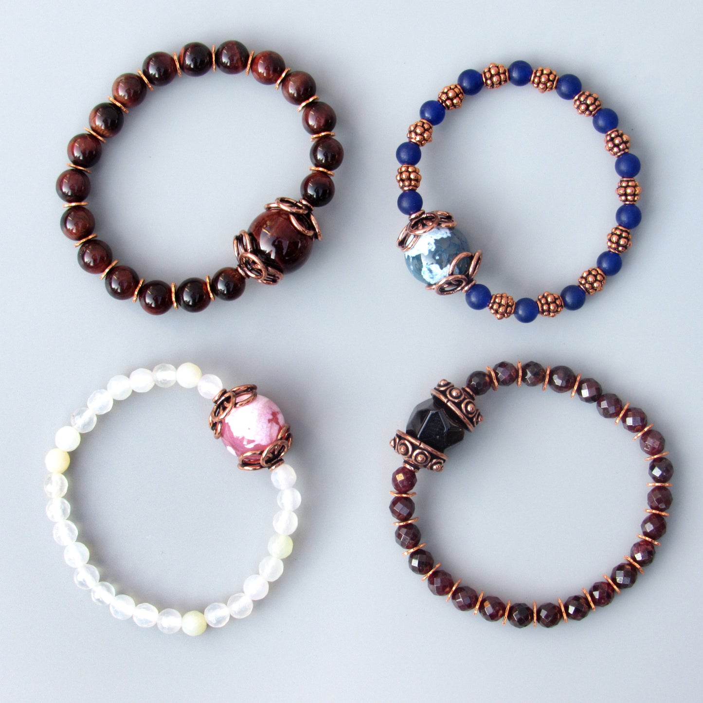 Genuine Copper and Gemstone Bracelet Collection