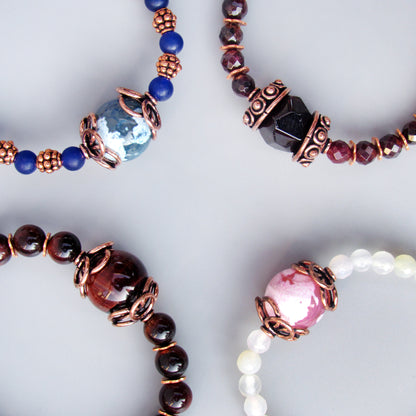 Genuine Copper and Gemstone Bracelet Collection