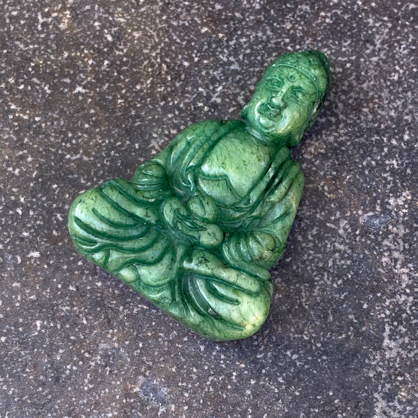 Gemstone Carved Sitting Buddha figure