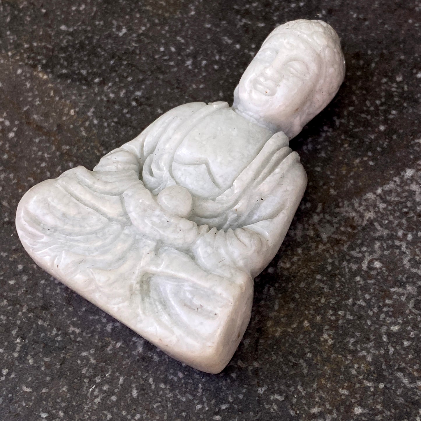 Gemstone Carved Sitting Buddha figure