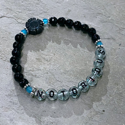 Women's Gemstone "NOTORIOUS" stretch bracelet