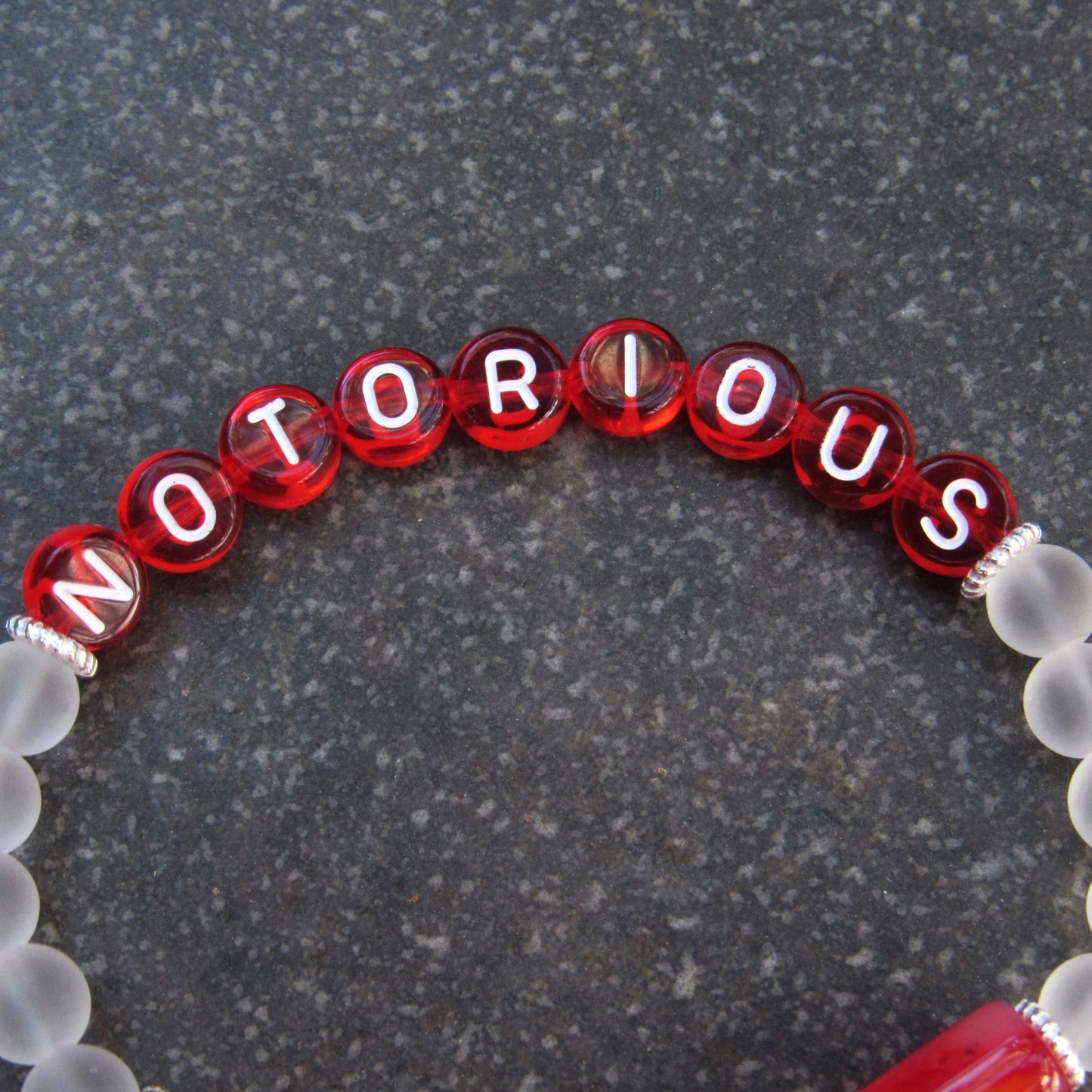 Women's Gemstone "NOTORIOUS" stretch bracelet