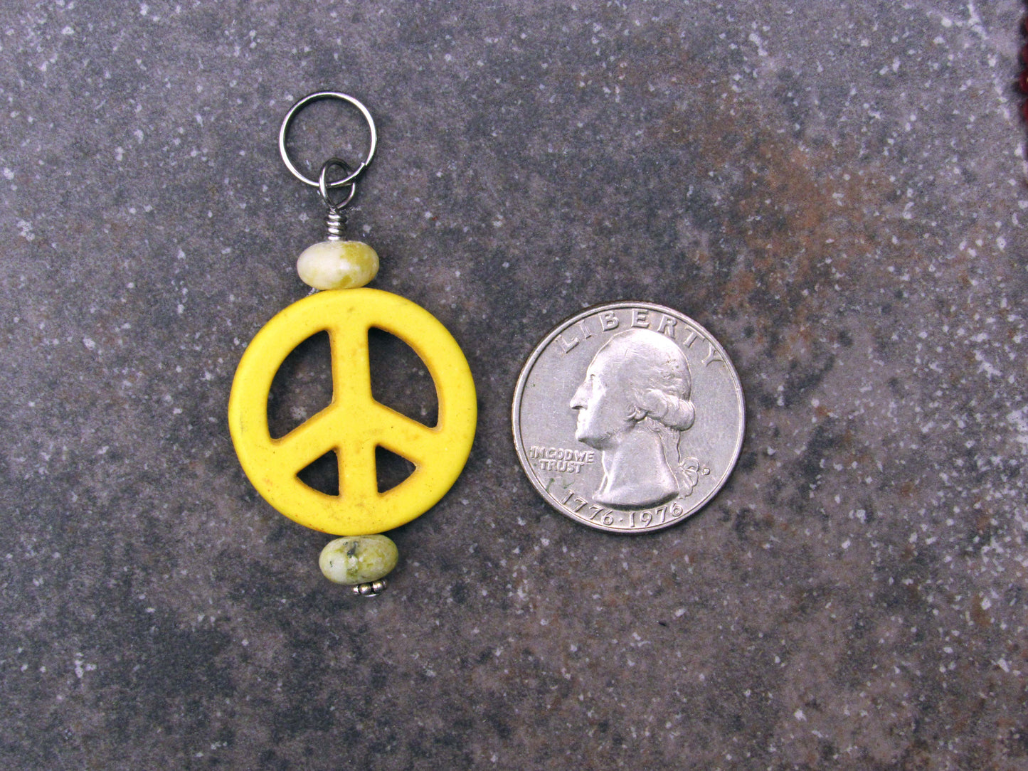 Pet Charm with Peace Signs & various Gemstone