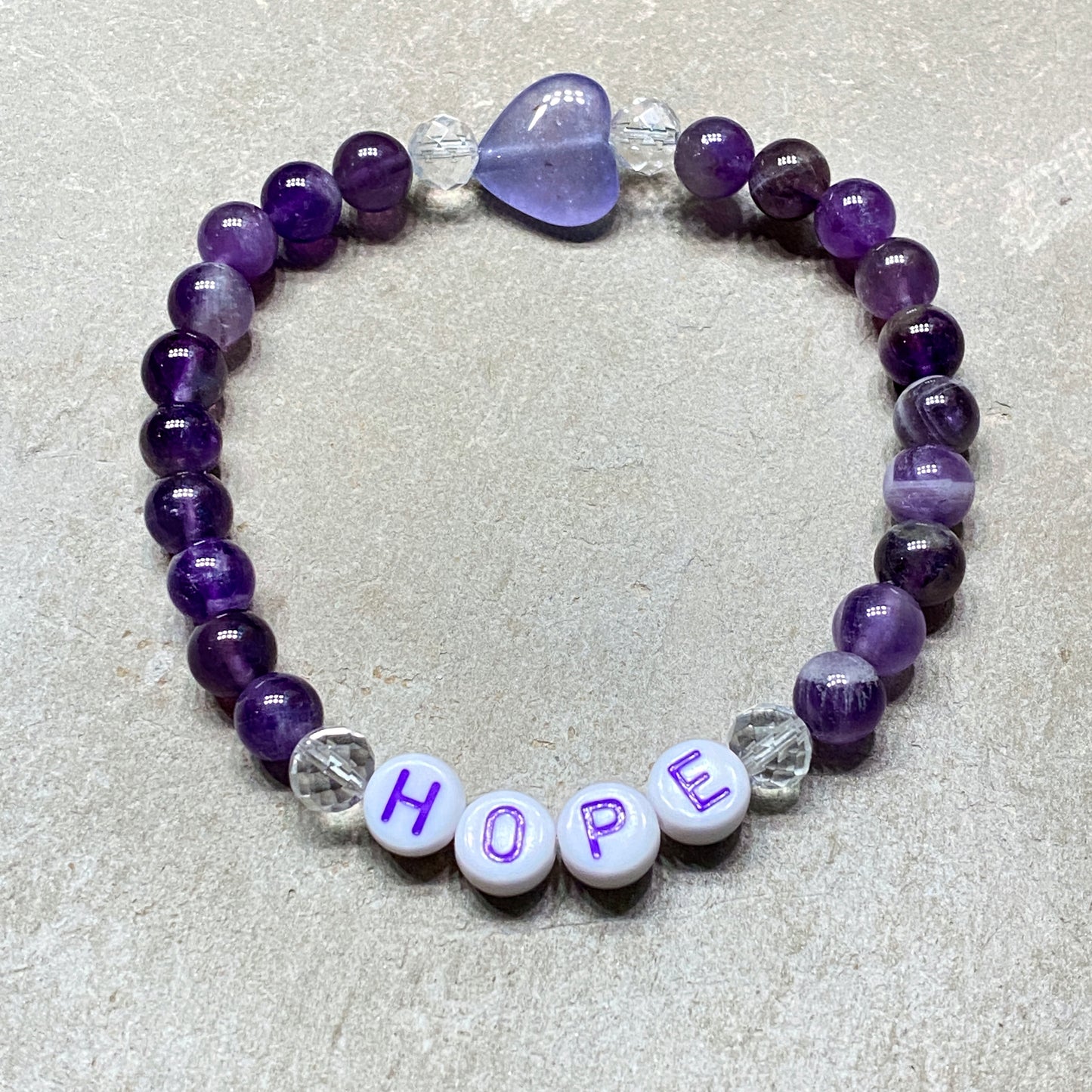 Women's Various Gemstone "HOPE" and Hearts Bracelets