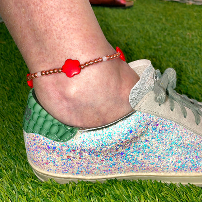 Summer Gemstone Flower Beaded Anklets