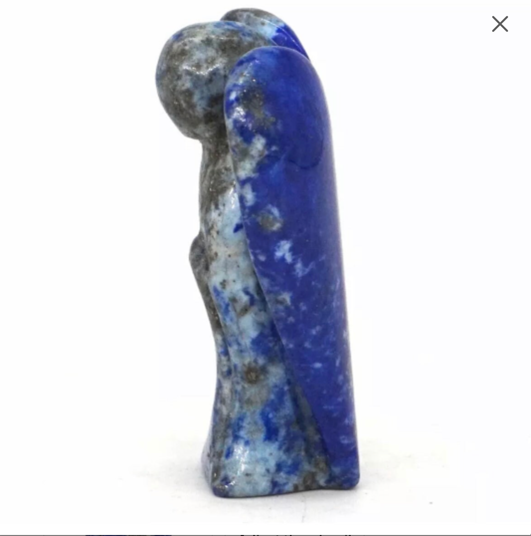 Angel Statue carved from Natural Gemstone Lapis lazuli