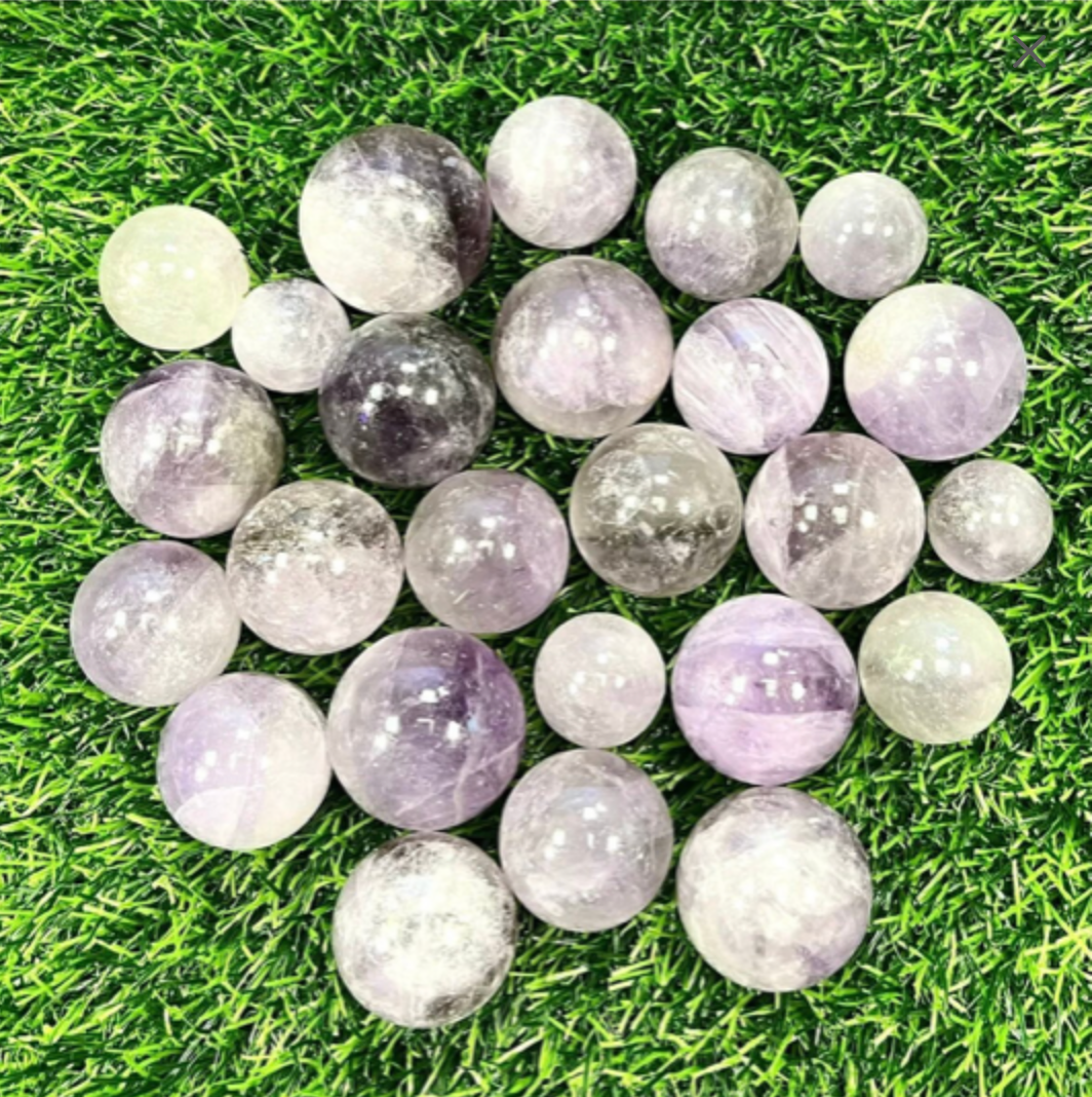 Natural lavender Amethyst Sphere ball semiprecious gemstone crystal