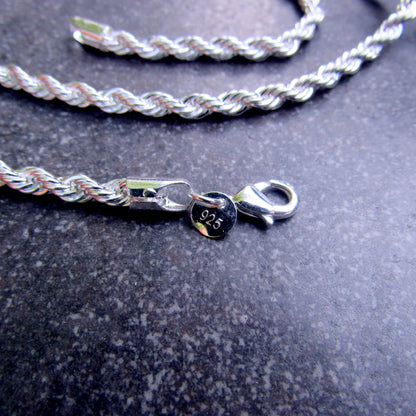 Sterling Silver Chain with Hematite Pot Leaf and Aquamarine gemstone accent
