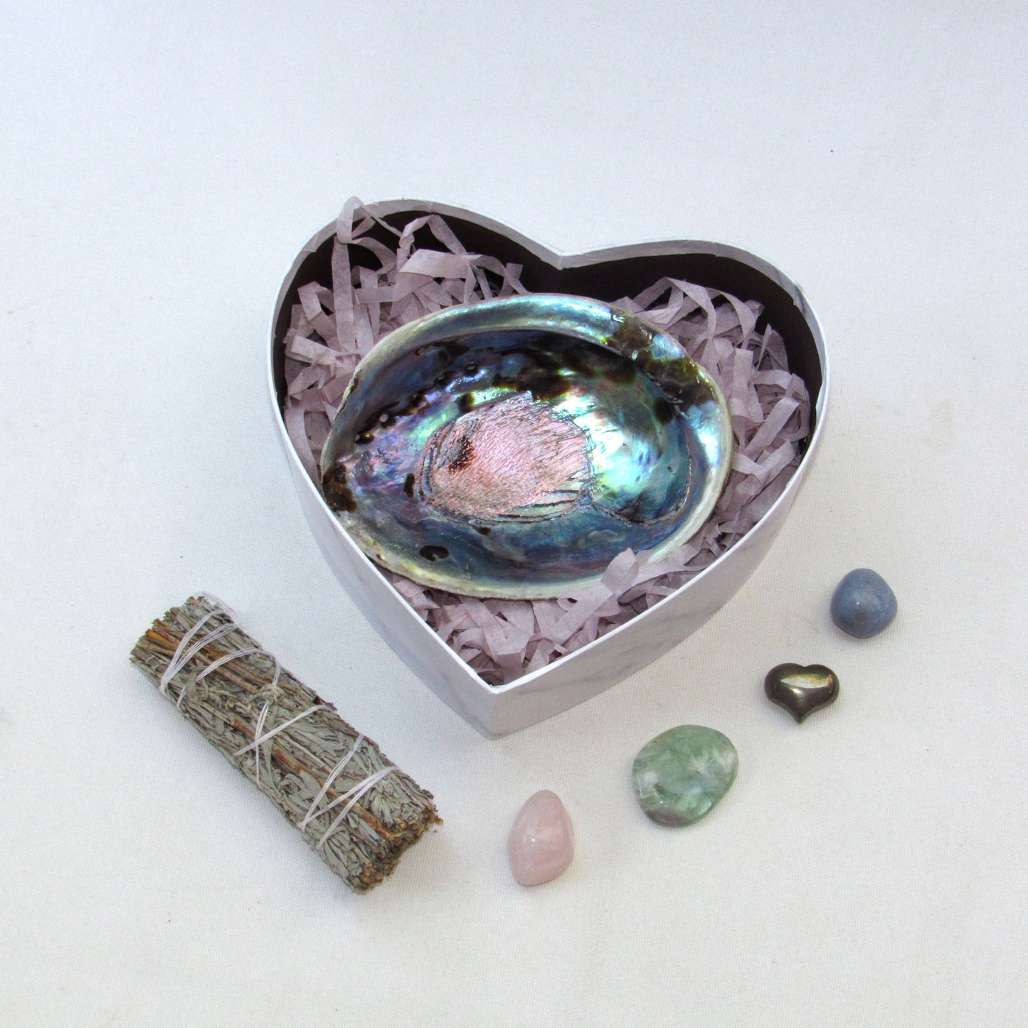 The Positive Energy Smudge stick and Crystal Gift Set