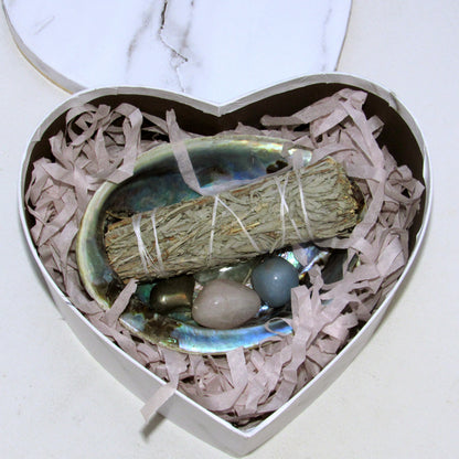 The Positive Energy Smudge stick and Crystal Gift Set