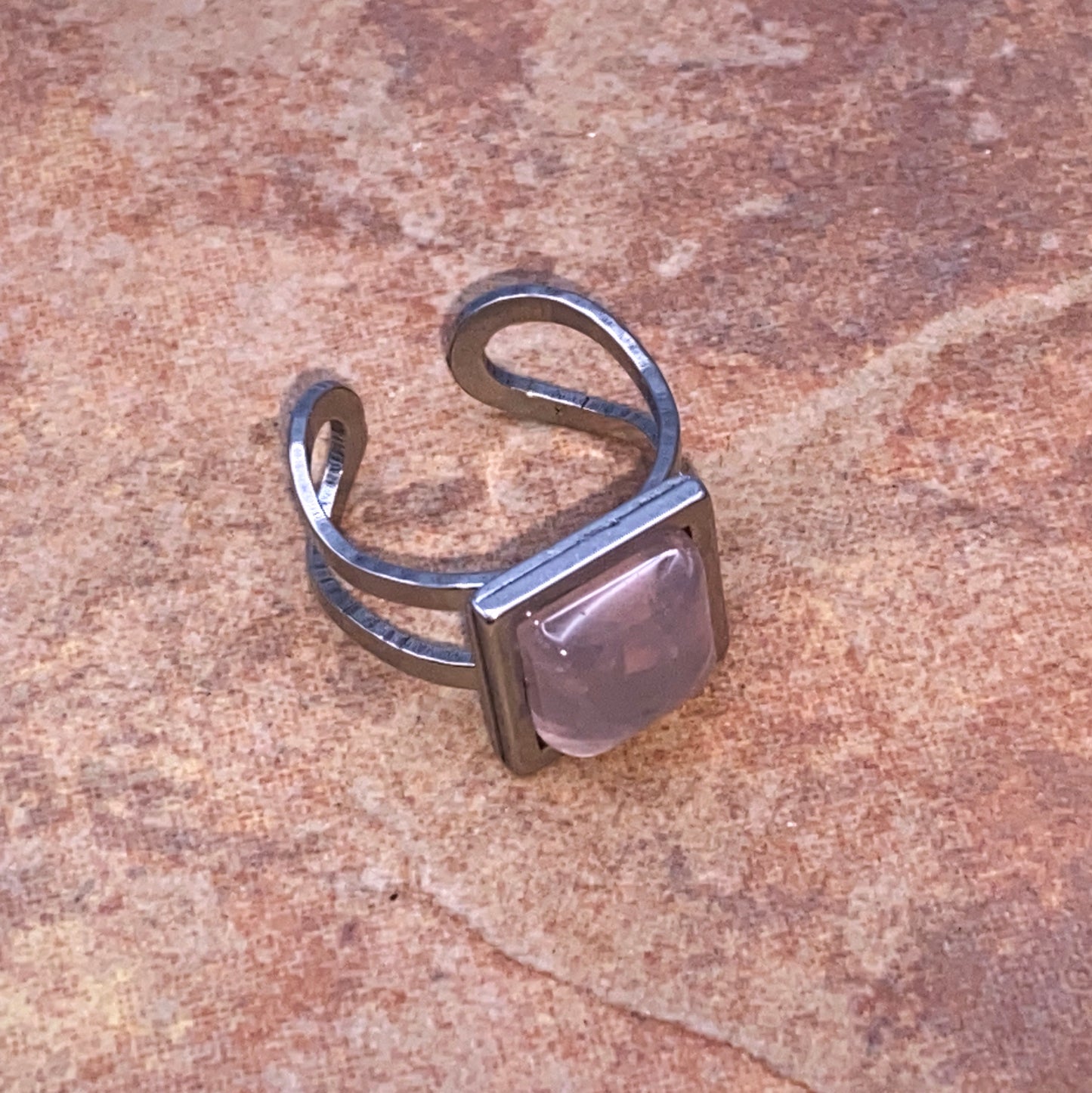 Square Gemstone adjustable rings.