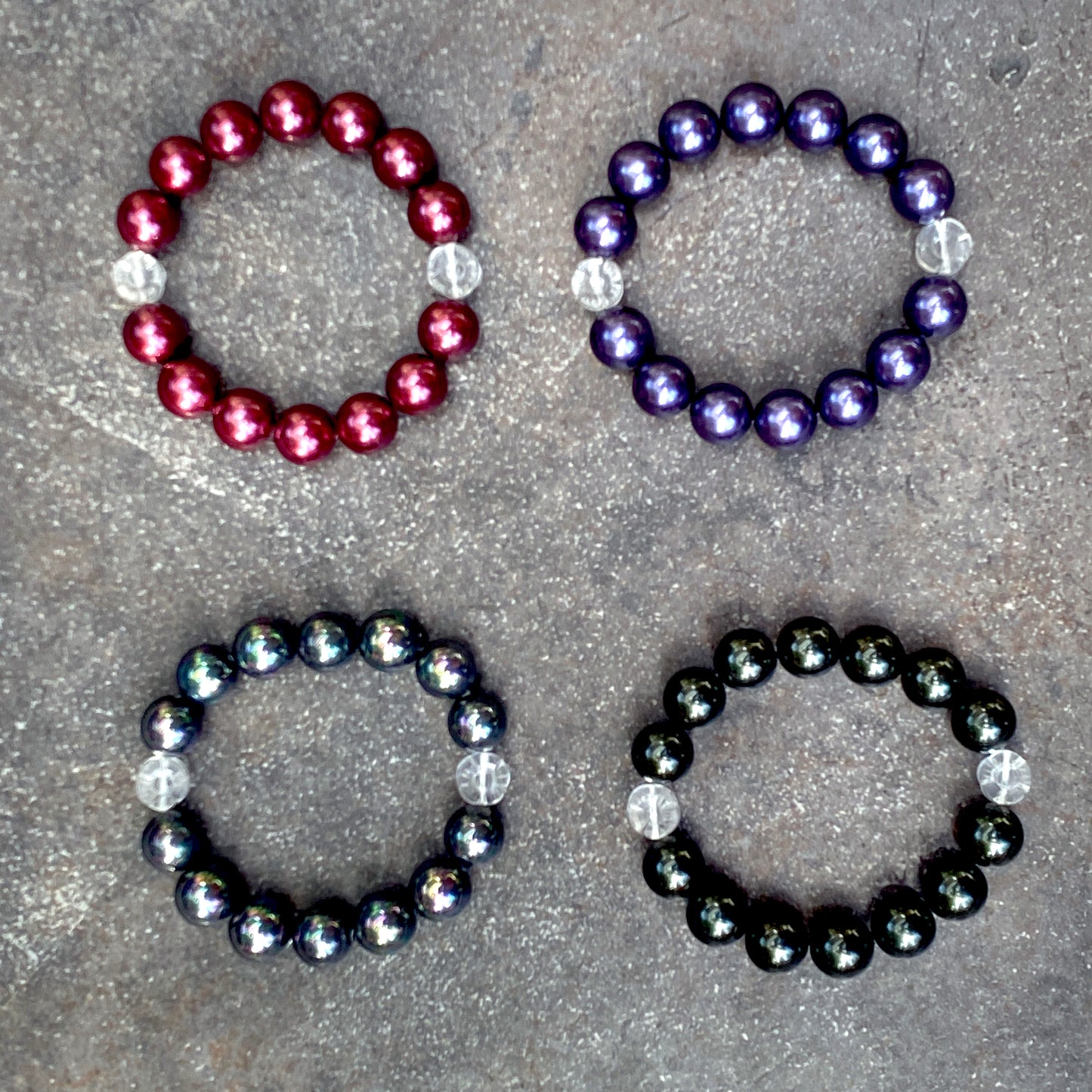 Women's South Sea Pearls and Quartz Flower Gemstone Holiday Bracelets