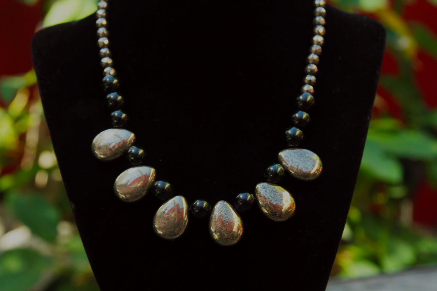 Women's Pyrite gemstone Tears Necklace