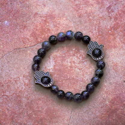 Women's Various Gemstone & Copper Hamsa Bracelet