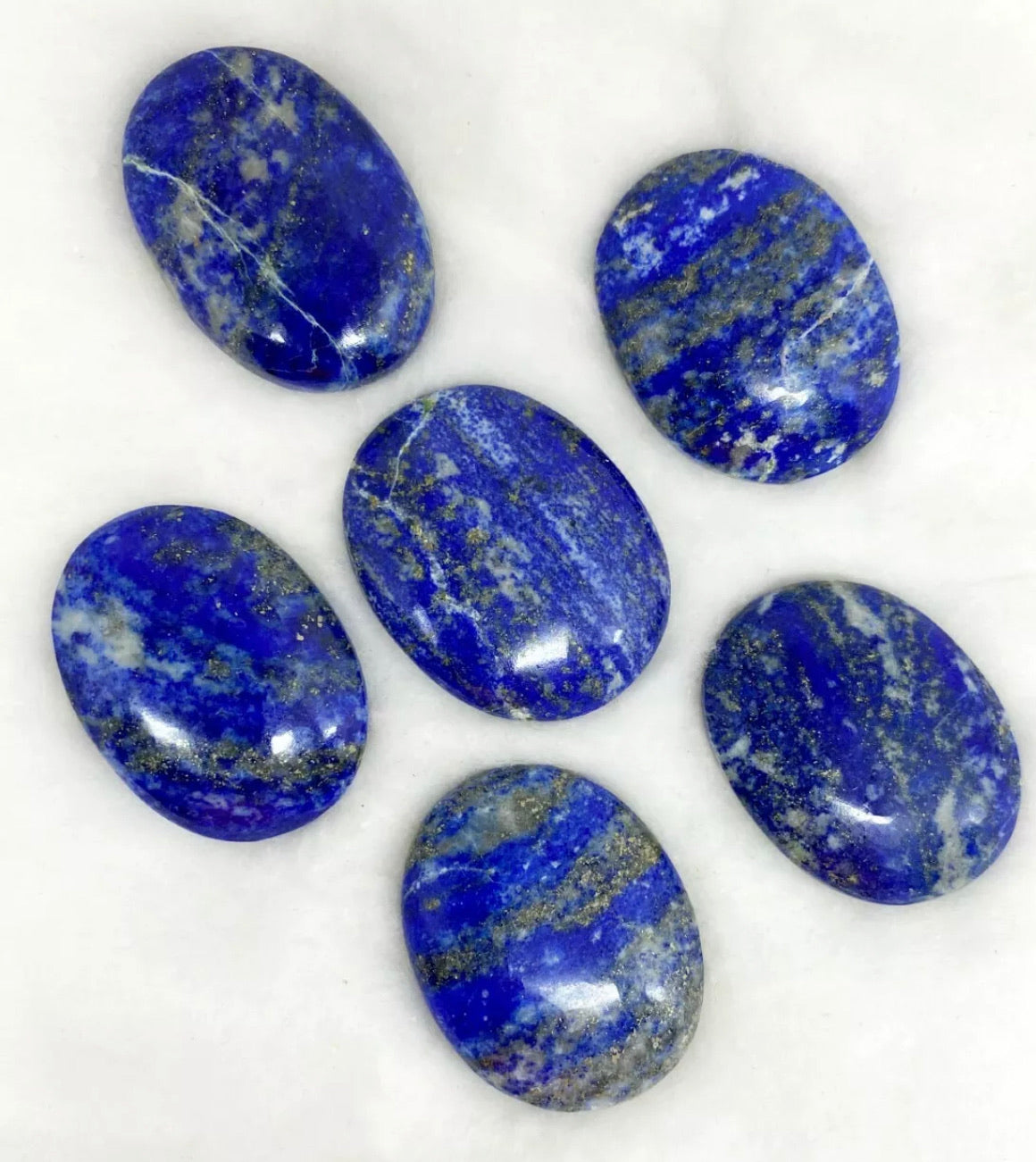 Natural Lapis Lazuli gemstone Worry Palm Stone