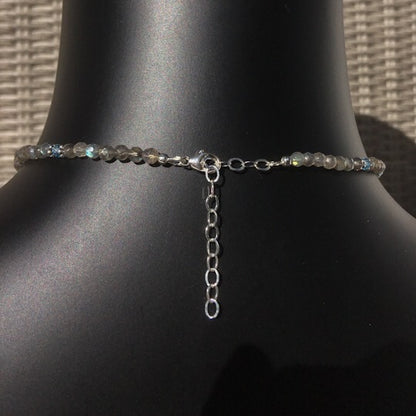 Women’s Blue jade Star, labradorite, blue topaz  & sterling silver Gemstone Pendant Necklace