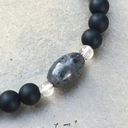 Gray GODDESS Onyx Gemstone bracelet