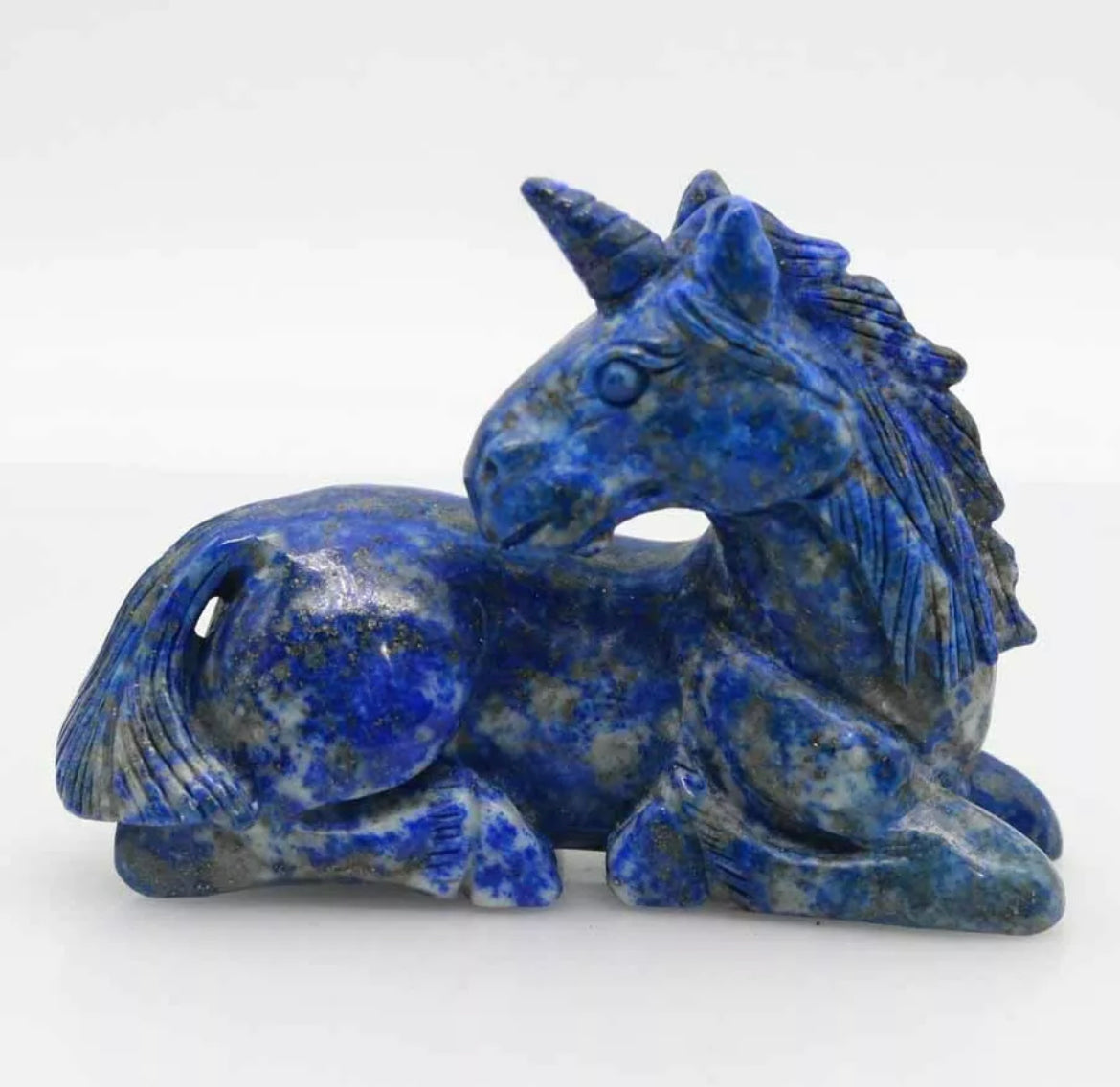 Natural Lapis Lazuli Gemstone Carved Unicorn Figurine