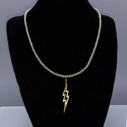 Yellow Topaz and Lightening Bolt Necklace