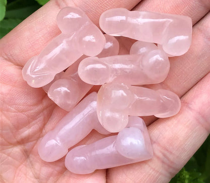 Natural Rose Quartz gemstone Penis (Mini)