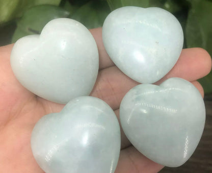 Natural Aquamarine gemstone Hearts