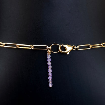 Purple Agate Star Pendant on 14 Kt gf Chain w/ Amethyst Gemstones
