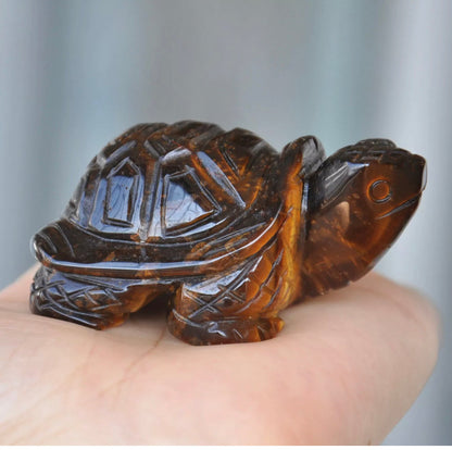 Natural Tiger Eye Turtle Figurine