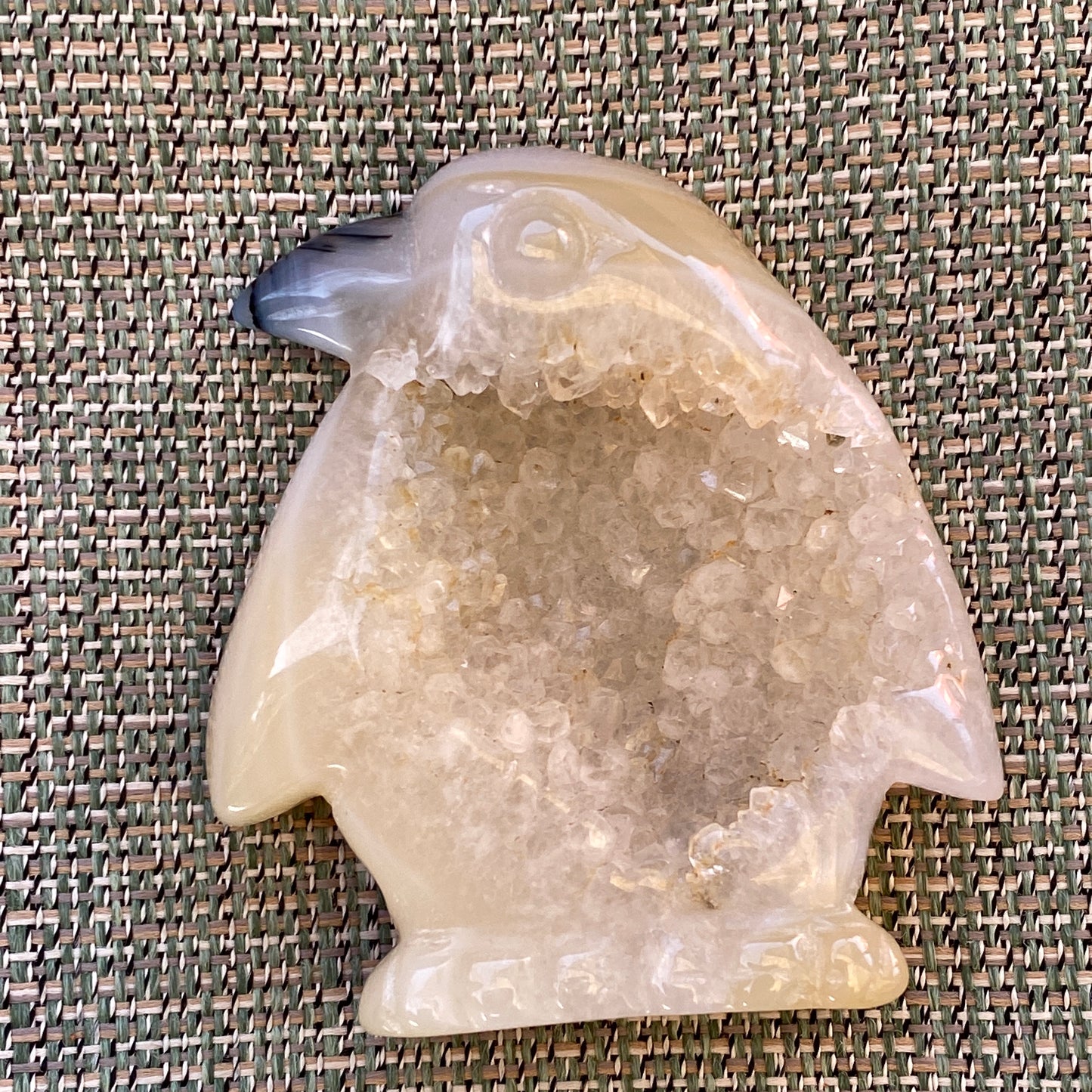 Agate Geode Gemstone shaped Penguins