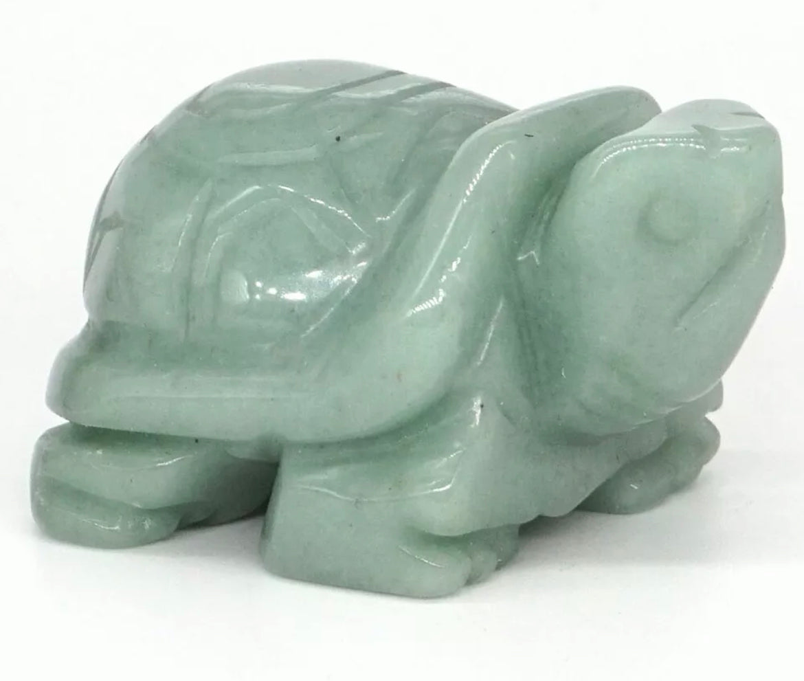 Natural Green Aventurine gemstone carved Turtle Figurine