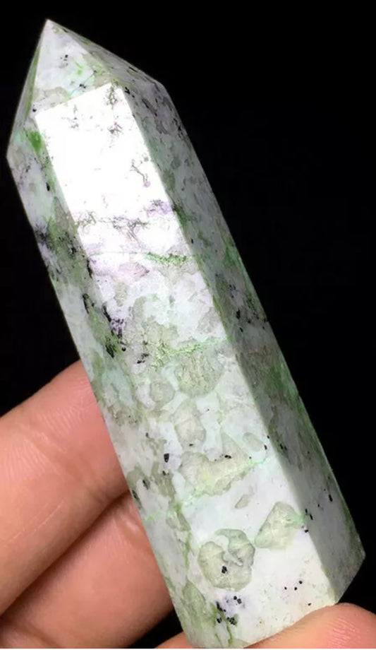Natural Green Moonstone Tower, Point, Wand
