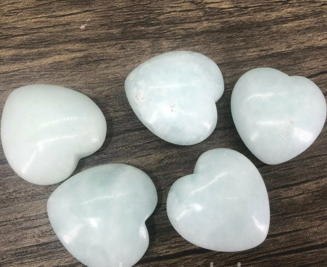 Natural Aquamarine gemstone Hearts