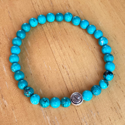 Turquoise and Pewter Yin Yang Bracelet