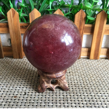 Strawberry Quartz gemstone Sphere