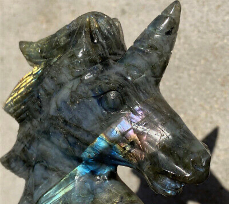 Labradorite Gemstone carved Unicorn