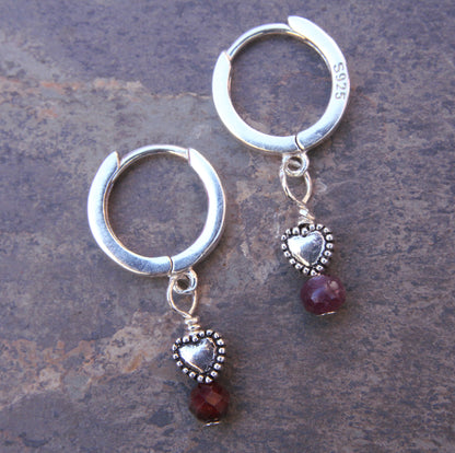 Sterling Silver genuine Ruby gemstone Earrings