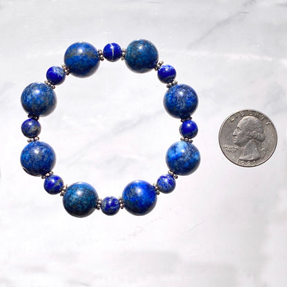 Lapis Lazuli gemstone and Sterling Silver Bracelet