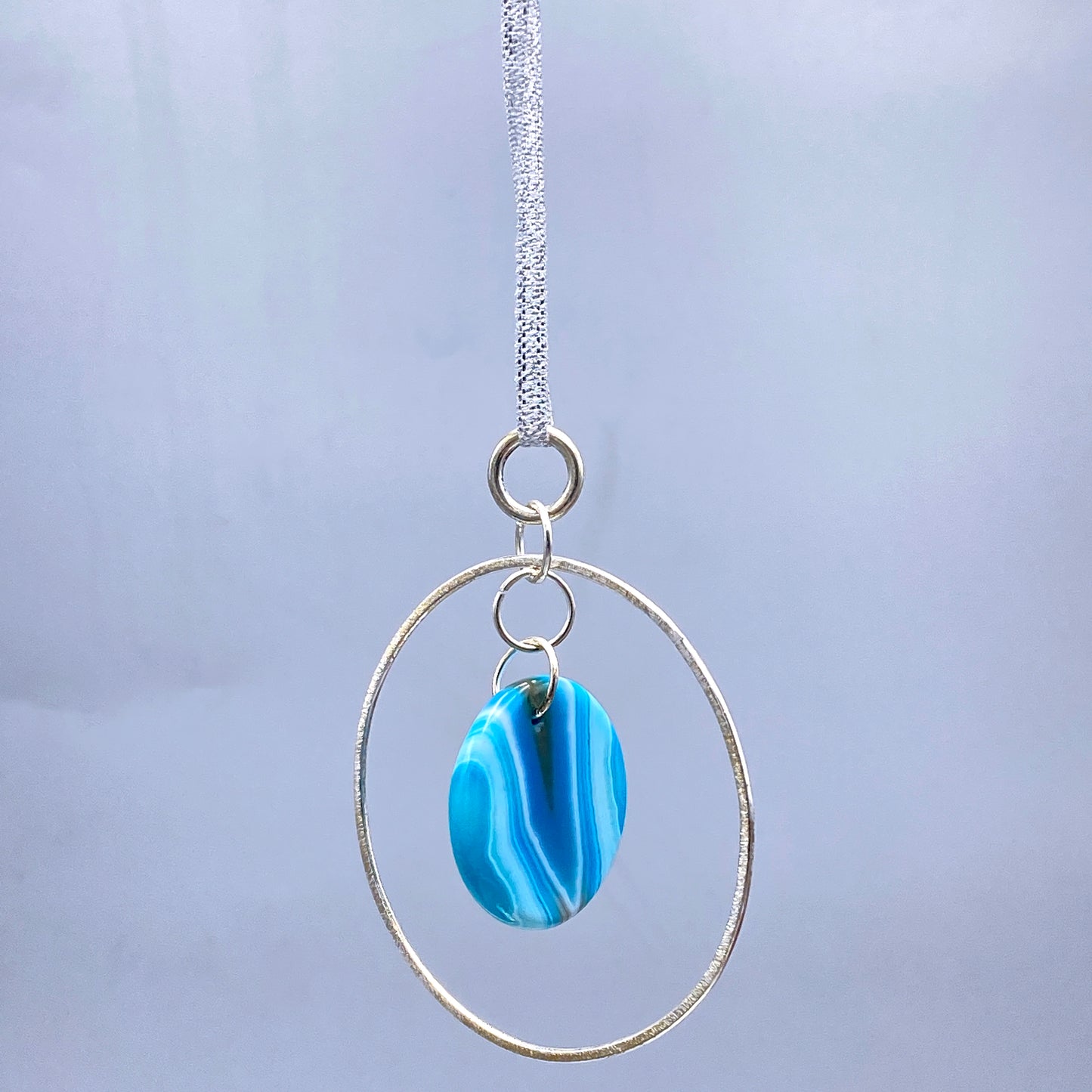 Blue Agate gemstone Tree Ornament